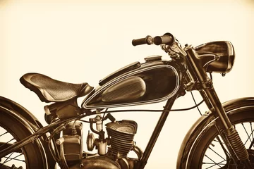 Rolgordijnen Sepia toned image of a vintage motorcycle © Martin Bergsma