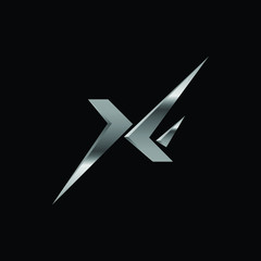 Fototapeta na wymiar XF Chrome logo design company Vector Illustration with modern look for company logo 