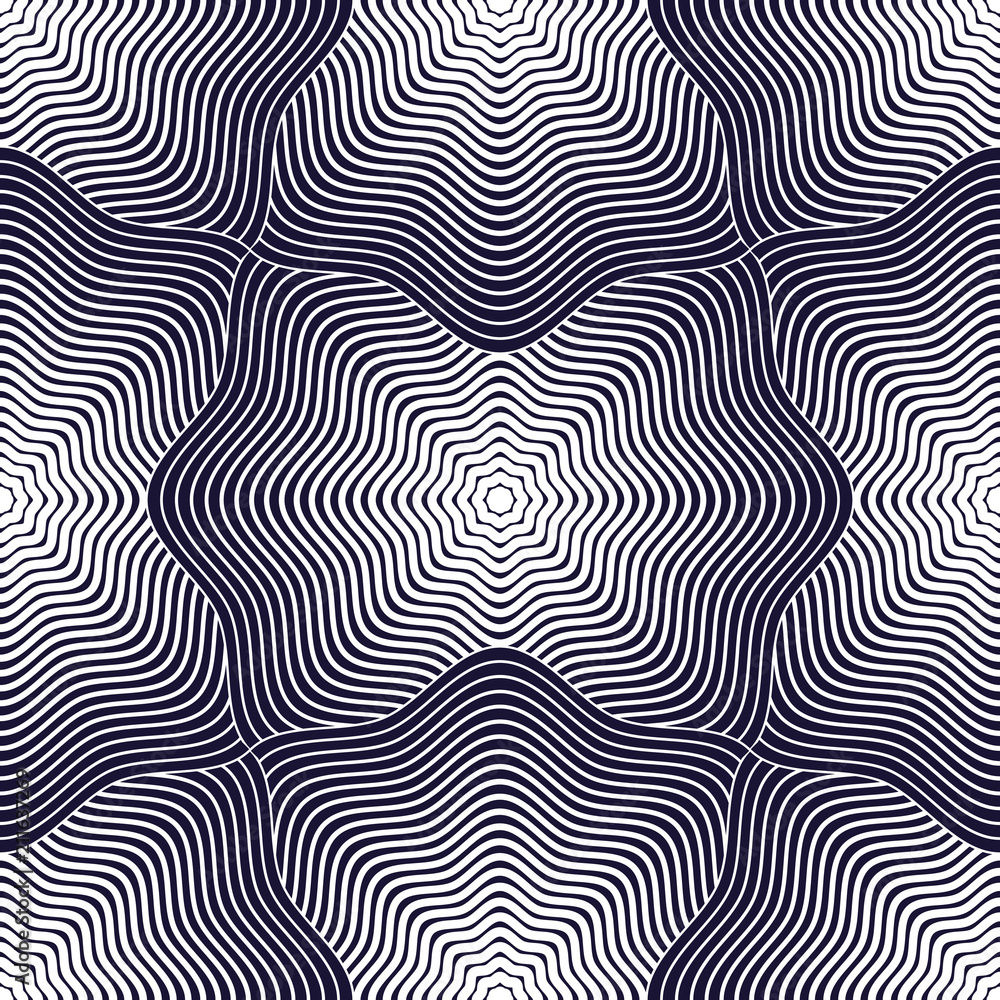 Poster abstract lines geometric seamless pattern, vector repeat endless fabric background. shellfish shells