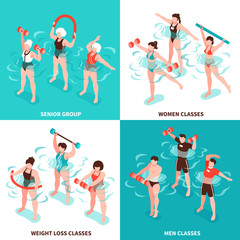 Aqua Aerobics Isometric Concept