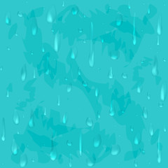 Fototapeta na wymiar Seamless pattern - raindrops on window. Vector. Blue evening.