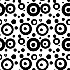 pattern geometrico con cerchi bianchi e neri