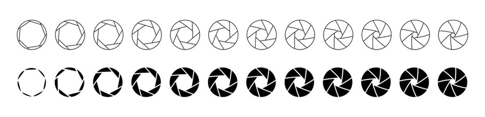 Set on outlined and silhouette lens aperture positions.