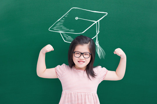 cute girl show strong arm