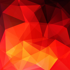 Fototapeta premium Abstract mosaic background. Triangle geometric background. Design elements. Vector illustration. Red, orange colors.