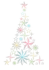 Fototapeta na wymiar White New Year background with colorful Christmas tree.