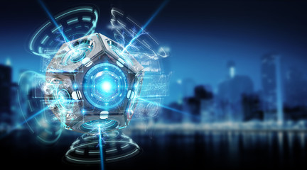 Futuristic drone security camera illustration 3D rendering