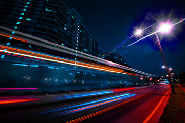 Lines long exposure urban landscape night photography