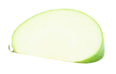 Fresh green apple fruit slice isolated on the white background with clipping path. One of the best...