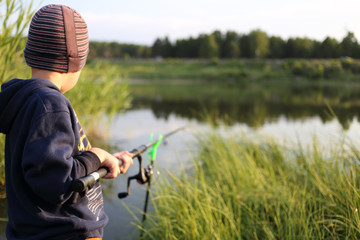 Little boy on the fishing