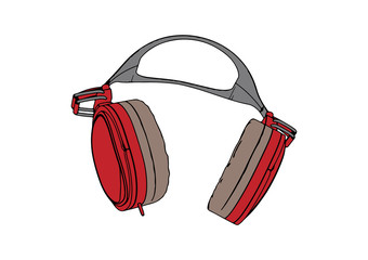 red headphones vector