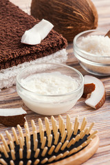 Natural hair treatment with coconut