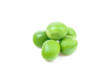 green peas isolated on white background