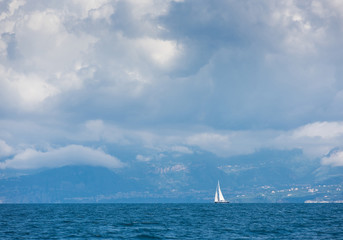  sailboat sailing sail blue Mediterranean sea