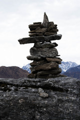 Fototapeta na wymiar Zen structure on mountain