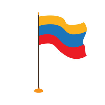 Isolated flag of Colombia