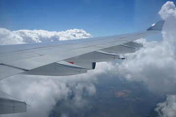 Clouds and under the wing