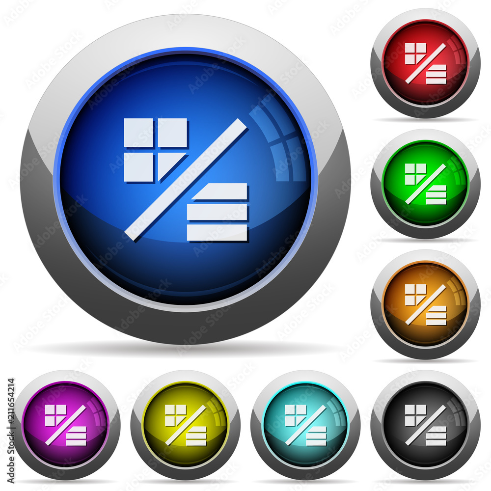 Poster view mode round glossy buttons