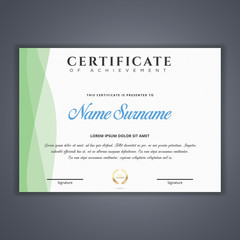 Certificate template in vector for achievement