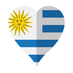 Obraz premium Isolated flag of Uruguay on a heart shape