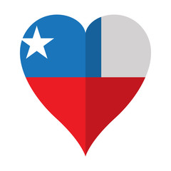 Isolated flag of Chile on a heart shape