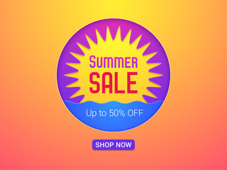 Banner of Summer Sale. Vector Illustration