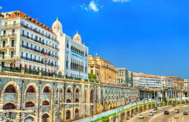 Foto op Plexiglas Zeeboulevard in Algiers, de hoofdstad van Algerije © Leonid Andronov