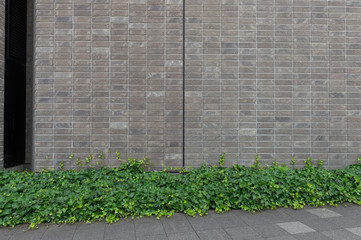 street wall background ,Industrial background, empty grunge urban street with warehouse brick wall