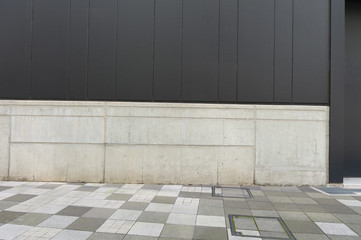 street wall background ,Industrial background, empty grunge urban street with warehouse brick wall