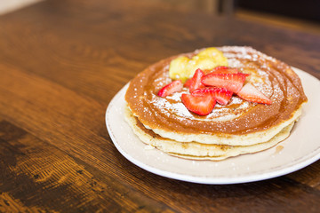 Lemon Ricotta Strawberry Pancakes