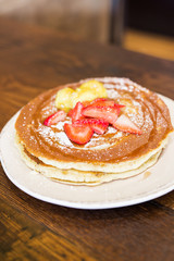 Lemon Ricotta Strawberry Pancakes