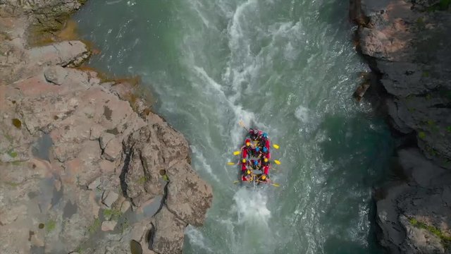 rafting on a mountain river