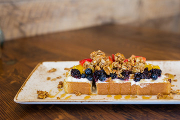 Rainbow Fruit Toast with Granola