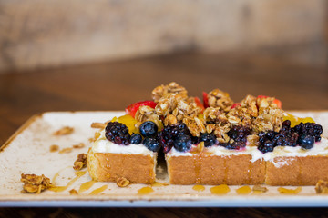 Rainbow Fruit Toast with Granola
