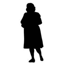 white background, silhouette woman