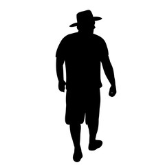 silhouette of a man in a hat