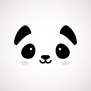 Cute panda face. Vector illustration panda bear . Logo design template. Animal Logotype concept icon.