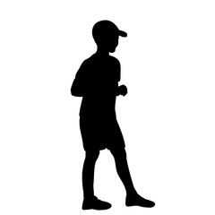 white background, silhouette boy