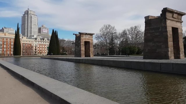 Debod temple at West Park in Madrid - the Templo de Debod
