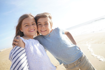 Portrait of kids at the beach