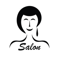 hair salon advertisement - stylish woman profile vector