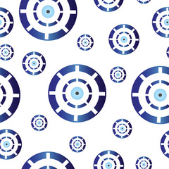 seamless tileable texture with blue greek evil eye - symbol of protection
