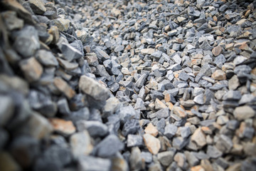 Pile of the macadam stones