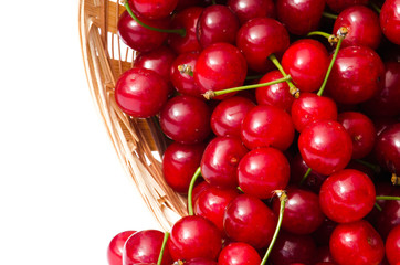 red ripe cherry on a background