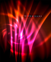 Neon glowing techno lines, hi-tech futuristic abstract background template with square shapes