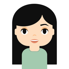Woman Avatar with Smiling face. Female Cartoon Character. Happy Young Girl. Beautiful People Icon.