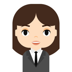Woman Avatar with Smiling face. Female Cartoon Character. Businesswoman. Beautiful People Icon.