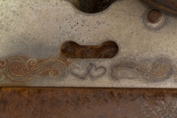 Two hearts on metal 
