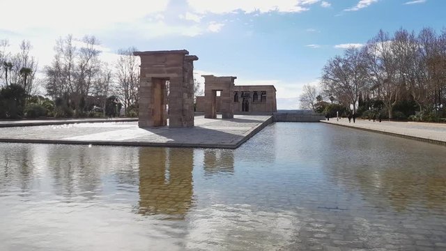 Debod temple at West Park in Madrid - the Templo de Debod