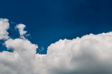 Beautiful fluffy clouds against the blue sky